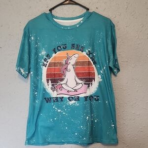 Unicorn Graphic T-Shirt - Teal
